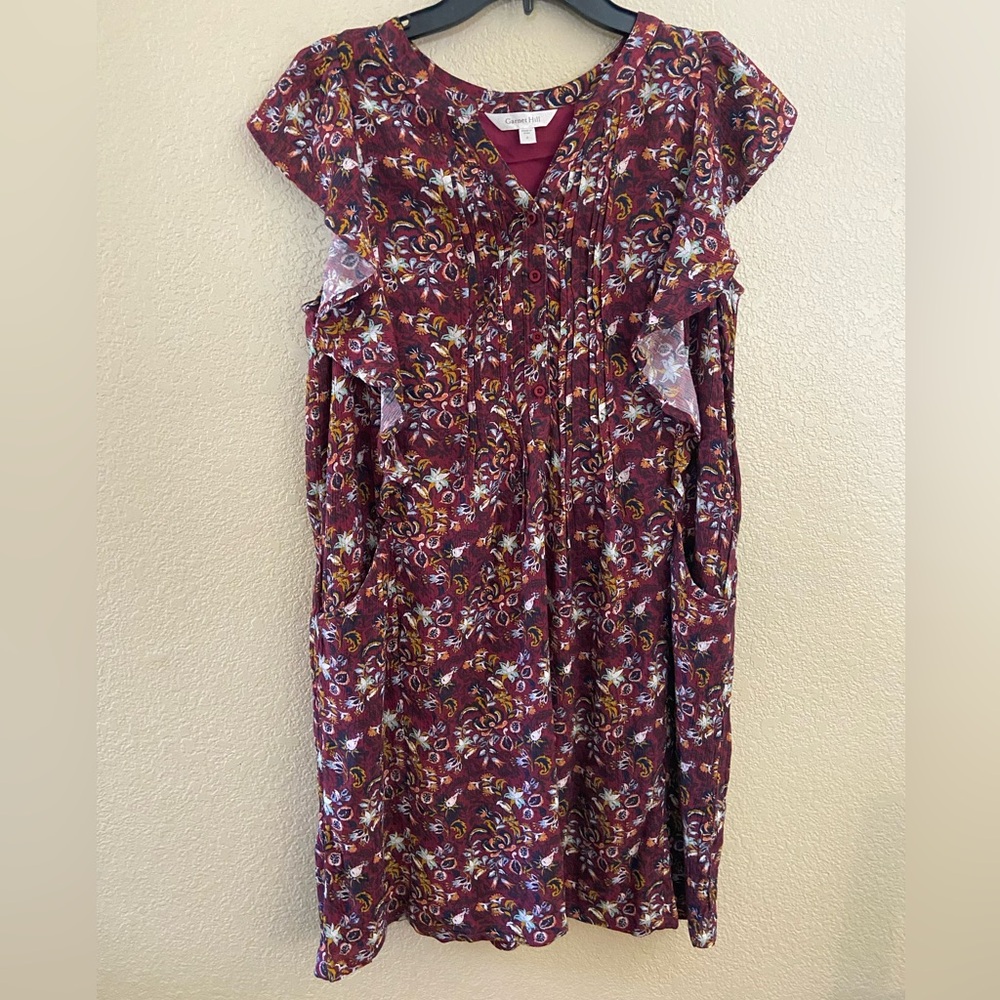 Garnet Hill River's Edge Crepe Dress Sz Small - Picture 4 of 14